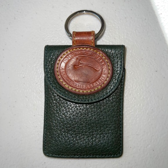 Dooney & Bourke Accessories - Vintage Dooney & Bourke Leather Key Ring Card Holder Green Brown